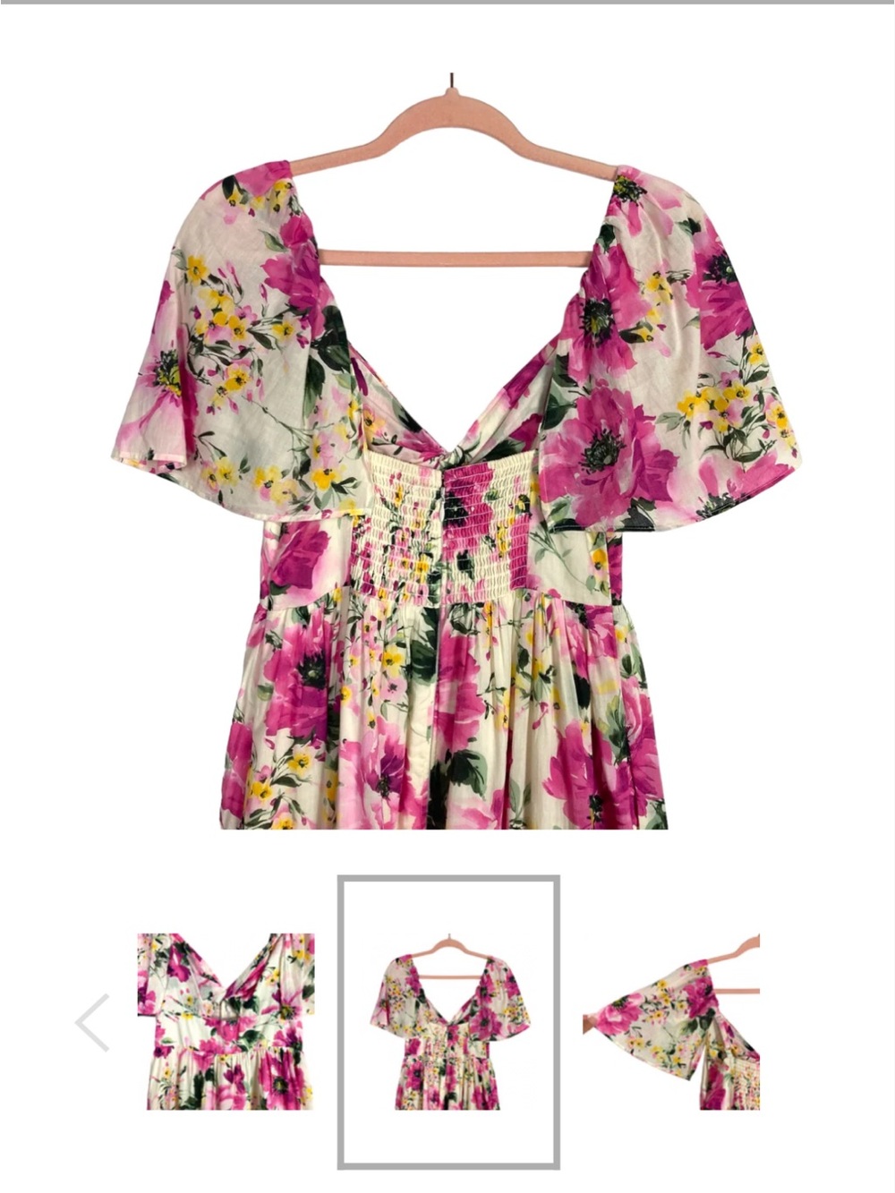 ABERCROMBIE & FITCH FLORAL FRONT CUTOUT LINED DRESS - Picture 2 of 6